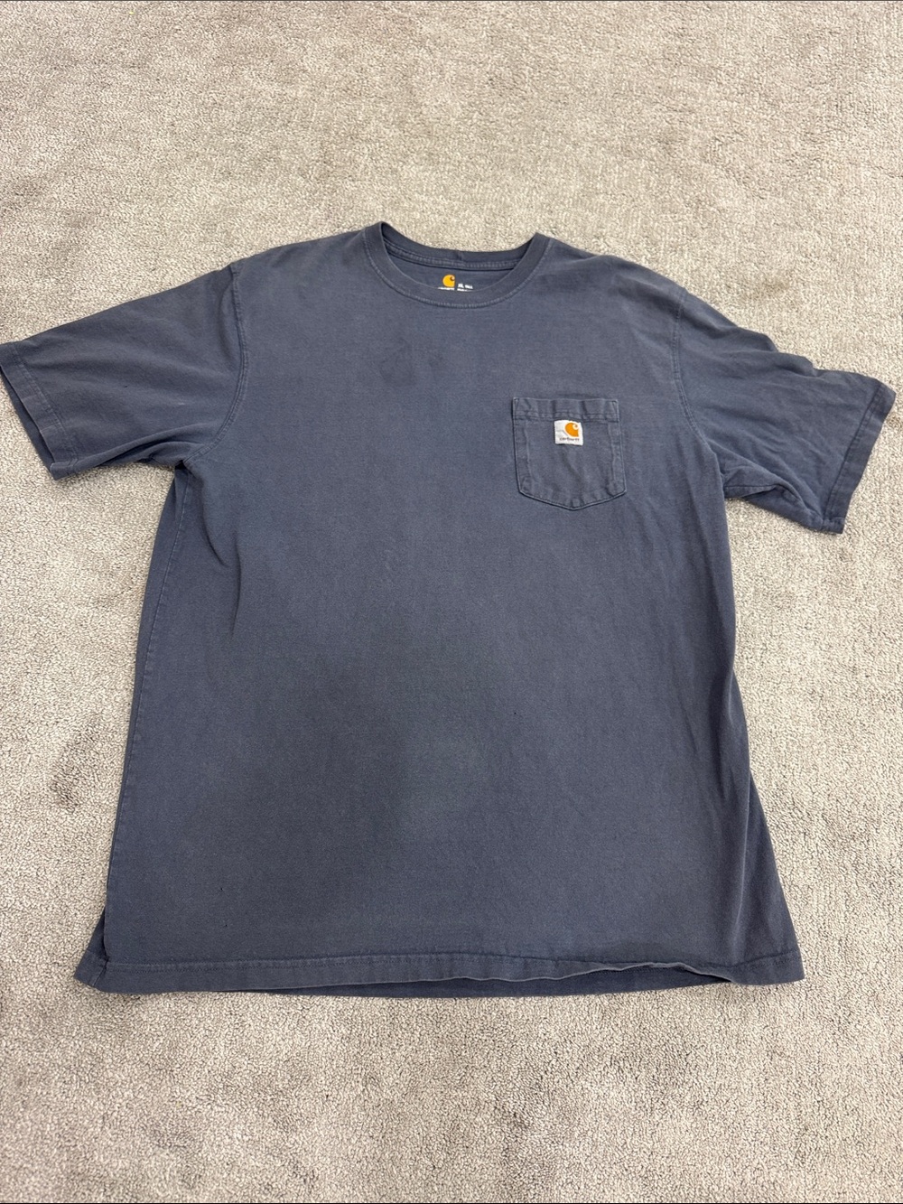 Men's Carhartt Navy Short-Sleeve Pocket Tee Original Fit - XL Tall